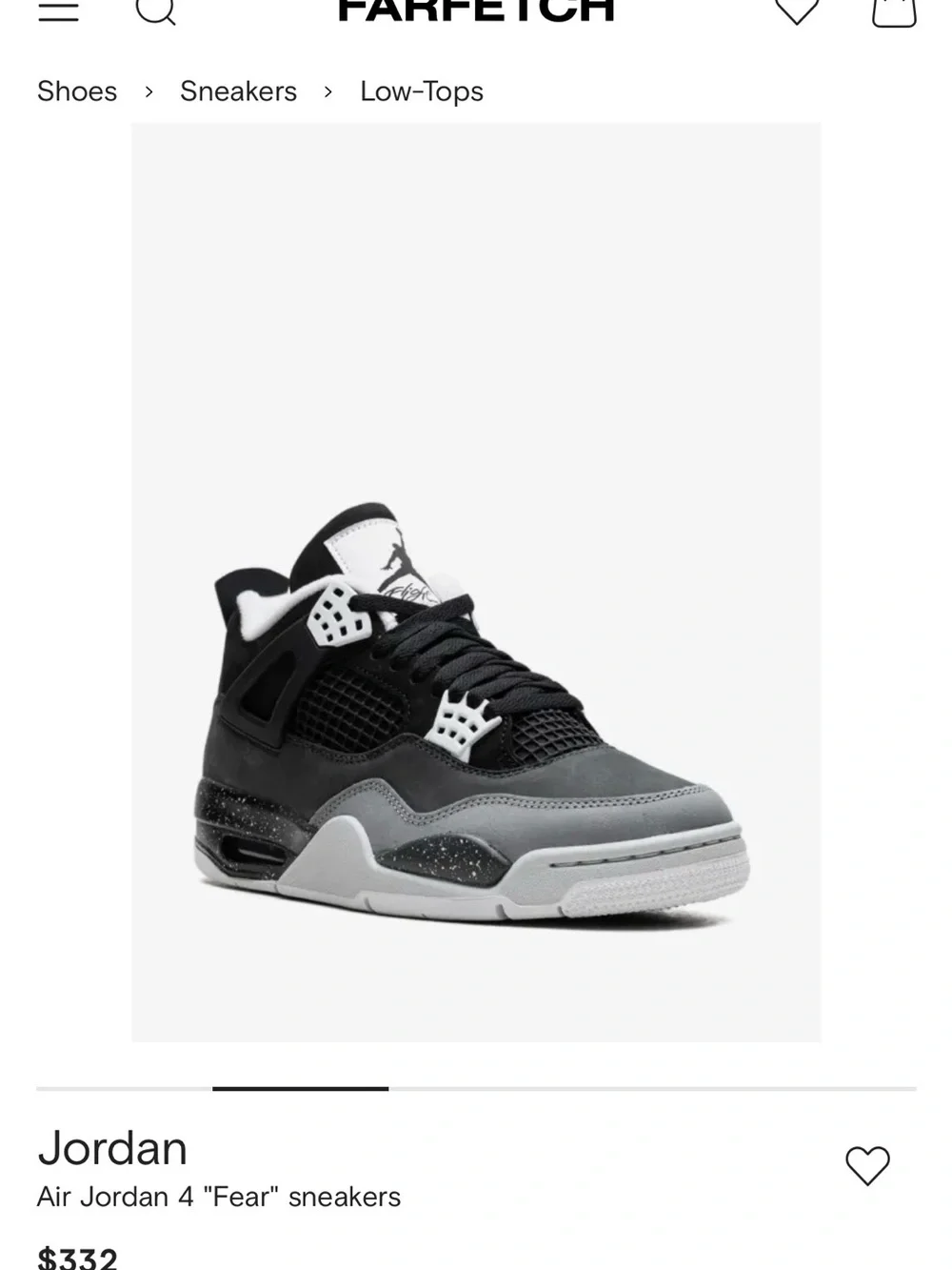 2024 Air Jordan 4 Retro FEAR size 7.5 me s